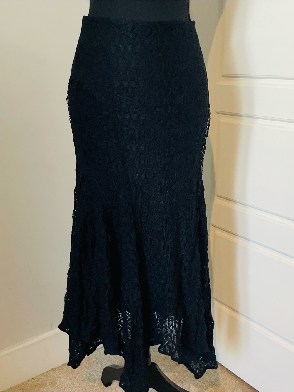 Free People Black Lace Maxi Skirt NWOT - Picture 2 of 6